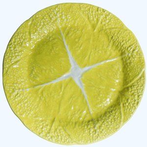 Vintage Secla Cabbage Yellow Dinner Plate 10 3/4" Majolica from Portugal